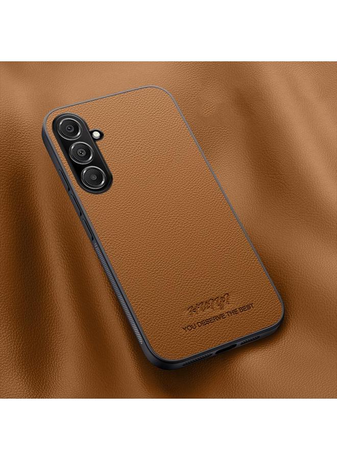 For Samsung Galaxy A16 5G HUIYI Leather Magnetic Phone Case(Brown)