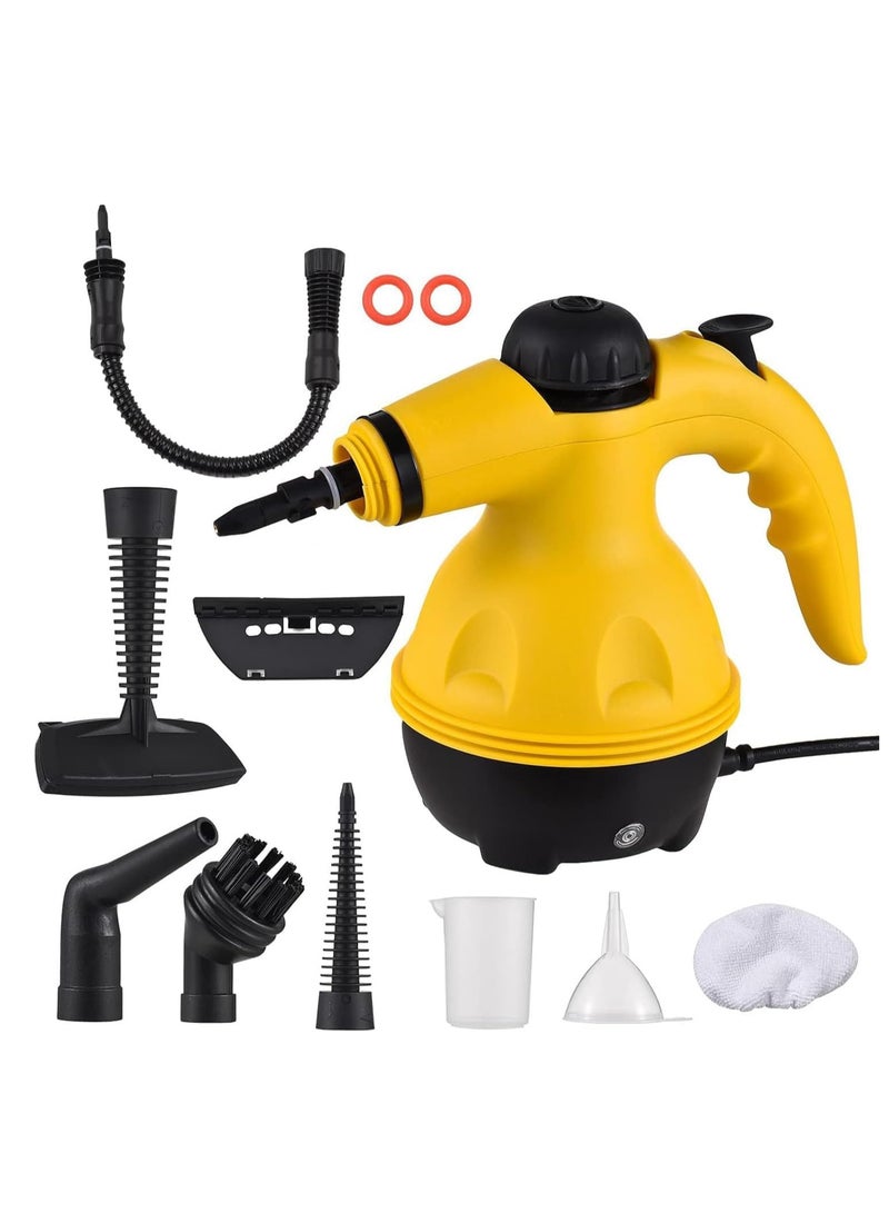 Portable Handheld High Pressure Steam Cleaner 1000W Multifunctional High Temperature Pressurized Steam Cleaning Machine with 9PCS Accessory for Kitchen Sofa Bathroom Car Window - Image 1
