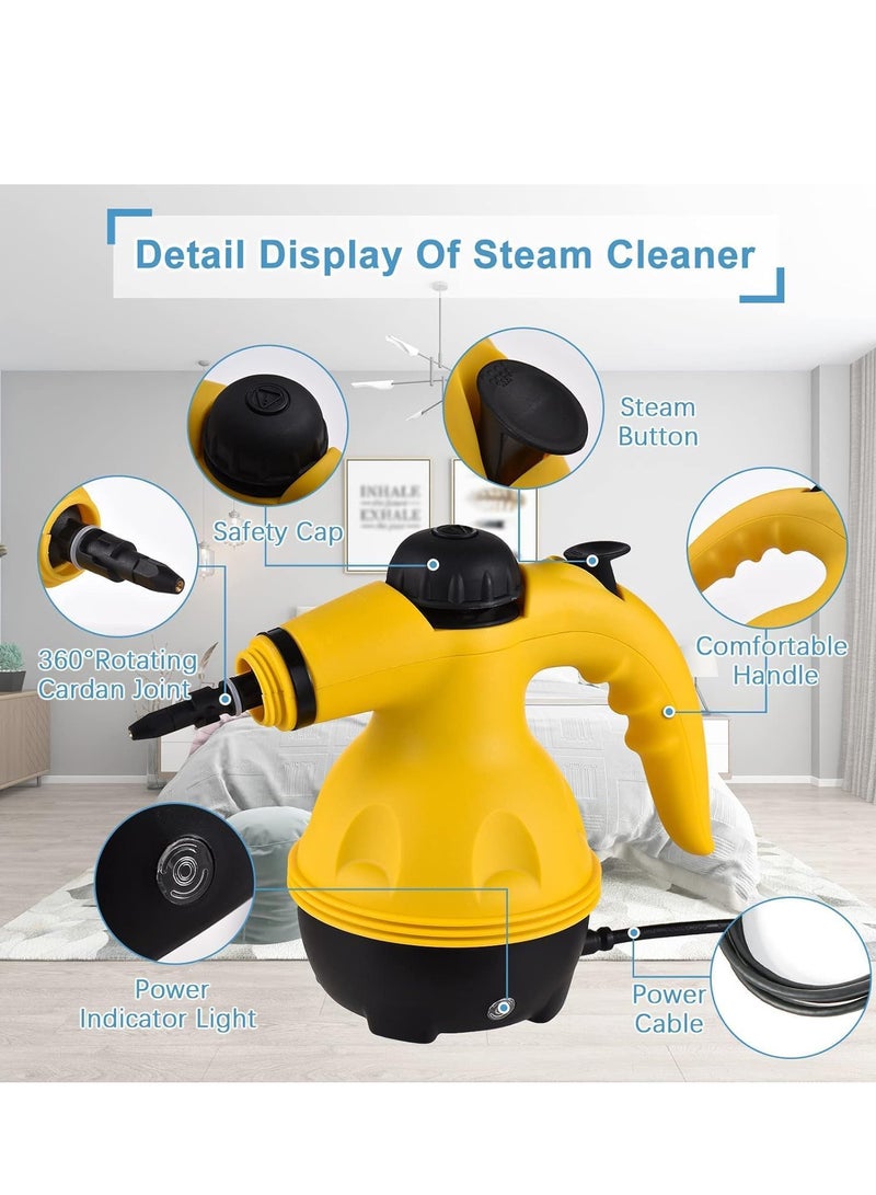Portable Handheld High Pressure Steam Cleaner 1000W Multifunctional High Temperature Pressurized Steam Cleaning Machine with 9PCS Accessory for Kitchen Sofa Bathroom Car Window - Image 2