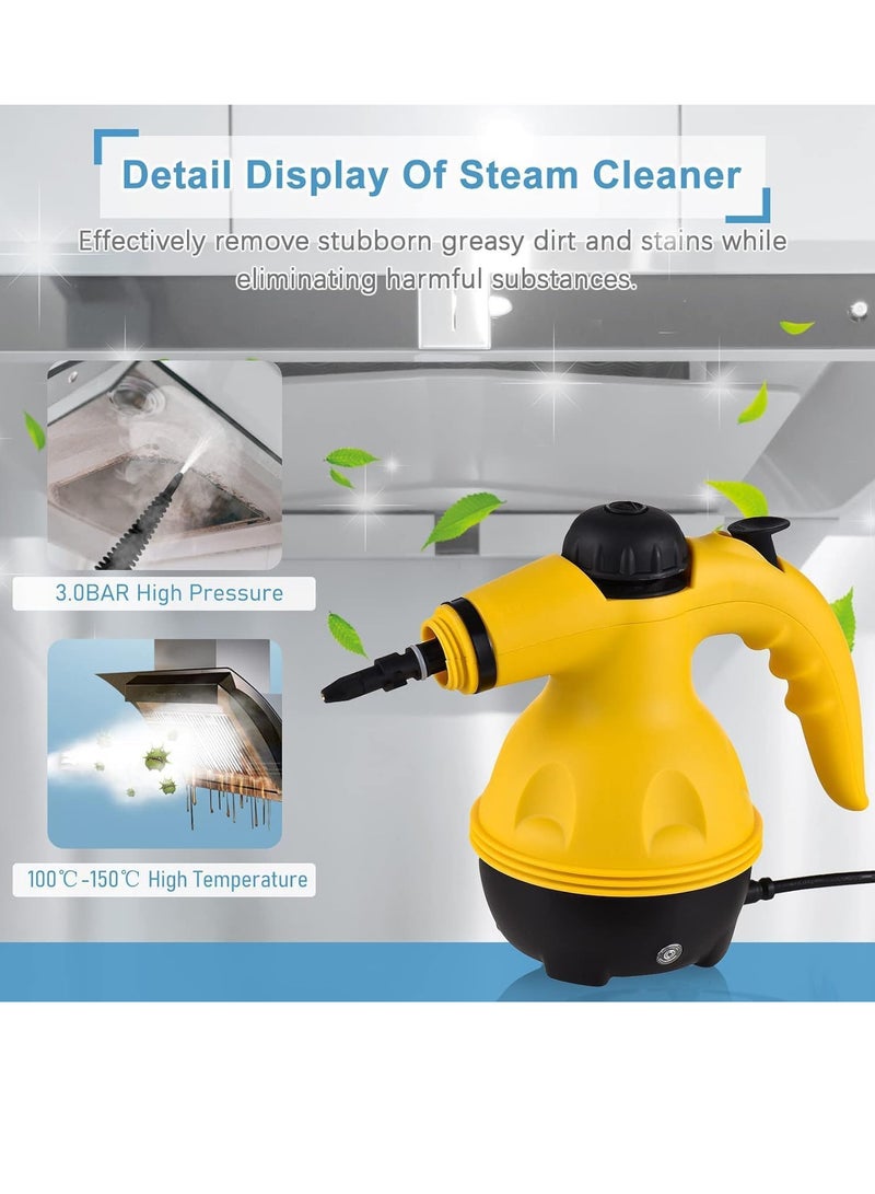 Portable Handheld High Pressure Steam Cleaner 1000W Multifunctional High Temperature Pressurized Steam Cleaning Machine with 9PCS Accessory for Kitchen Sofa Bathroom Car Window - Image 3