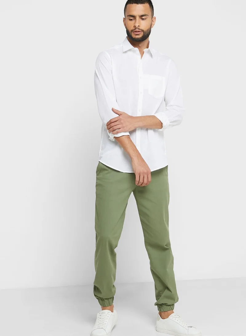 Robert Wood Fixed Belt Jogger Trousers