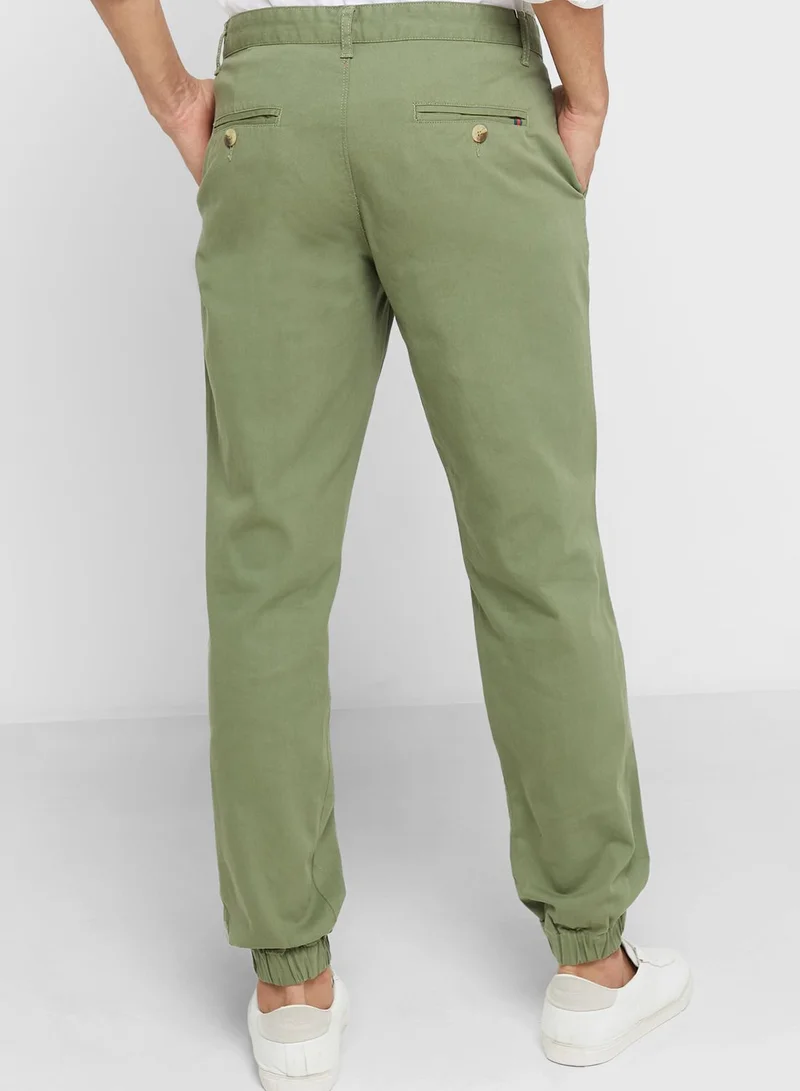 Robert Wood Fixed Belt Jogger Trousers