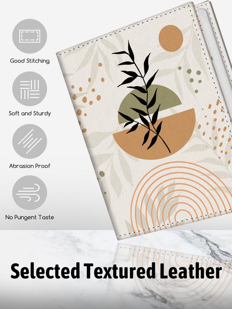 Lebrocoli Photo Album 4x6  56 Pockets Small Picture Book Abstract Leaves Sun  Personalized Large Capacity Mini PU Leather Picture Album Gift for Family Graduation Wedding Travel - Image 3