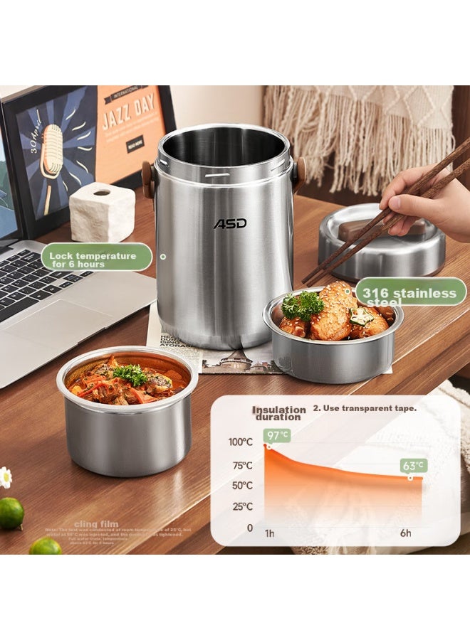 Asd Insulated Lunch Box, Vacuum Insulated Pot, 304 Stainless Steel Vacuum Insulated Container, Portable Insulated Bento Box, 2.5l - Image 2