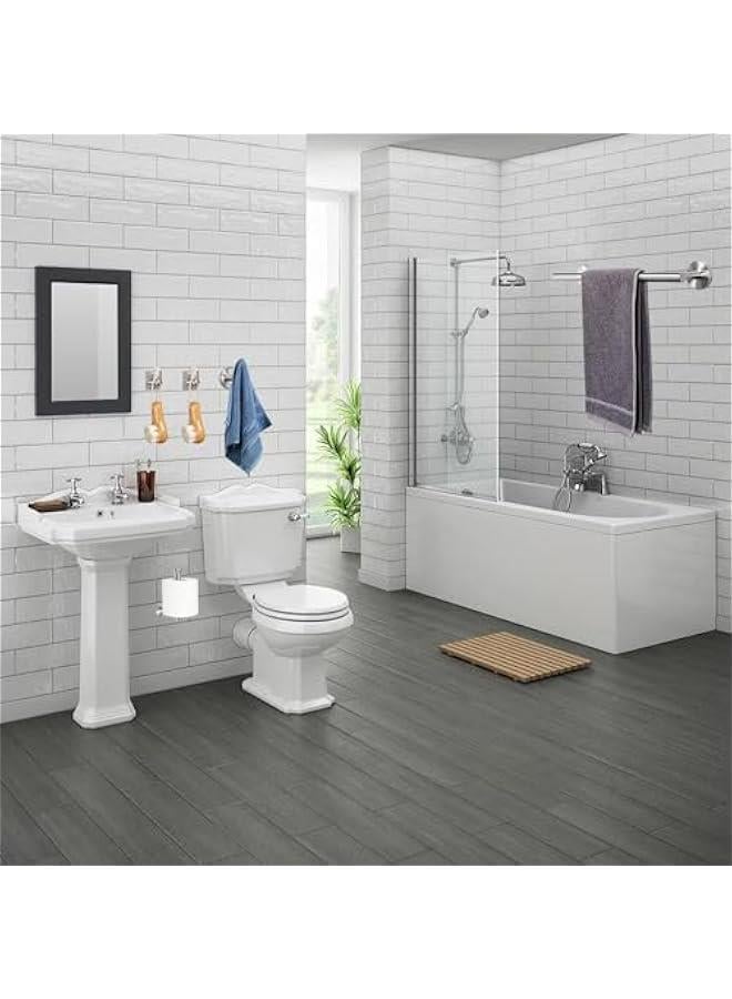 HOOKOR 5 pcs Bathroom Hardware Set, Thick Stainless Steel Bath Towel Bar Set Including Towel Rack for Bathroom+Toilet Paper Holder+3 Robe Towel Hooks Wall Mount (Brushed Nickel)  - Image 2