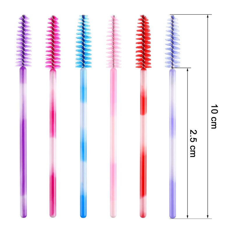 eBoot 300 Pieces Colored Disposable Mascara Wands Eyelash Eye Lash Brush Makeup Applicators Kit (Multicolor Handle, Multicolor Head) - Image 4