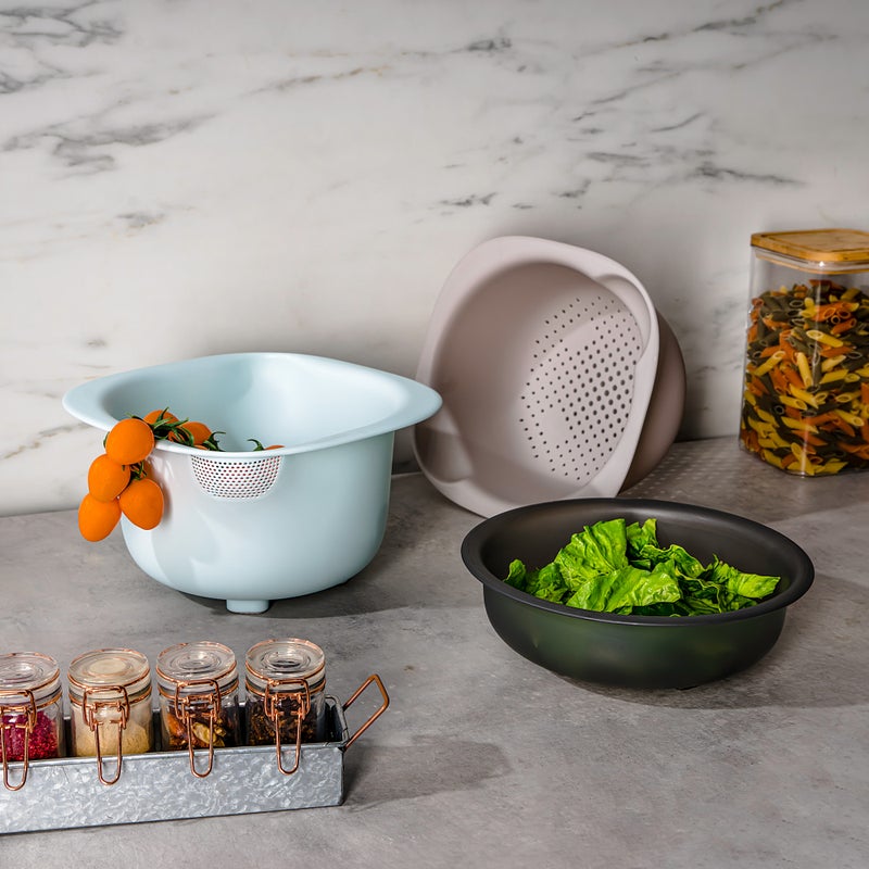 Alberto 3 pieces plastic colander multicolor - Image 1