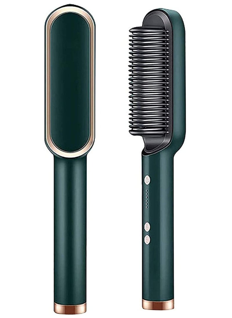 ELTRAZONE Professional Electric Hair Straightener Brush Heated Comb Straightening Combs Men Beard Hair Straight and Curly Styling Tools  - Image 1
