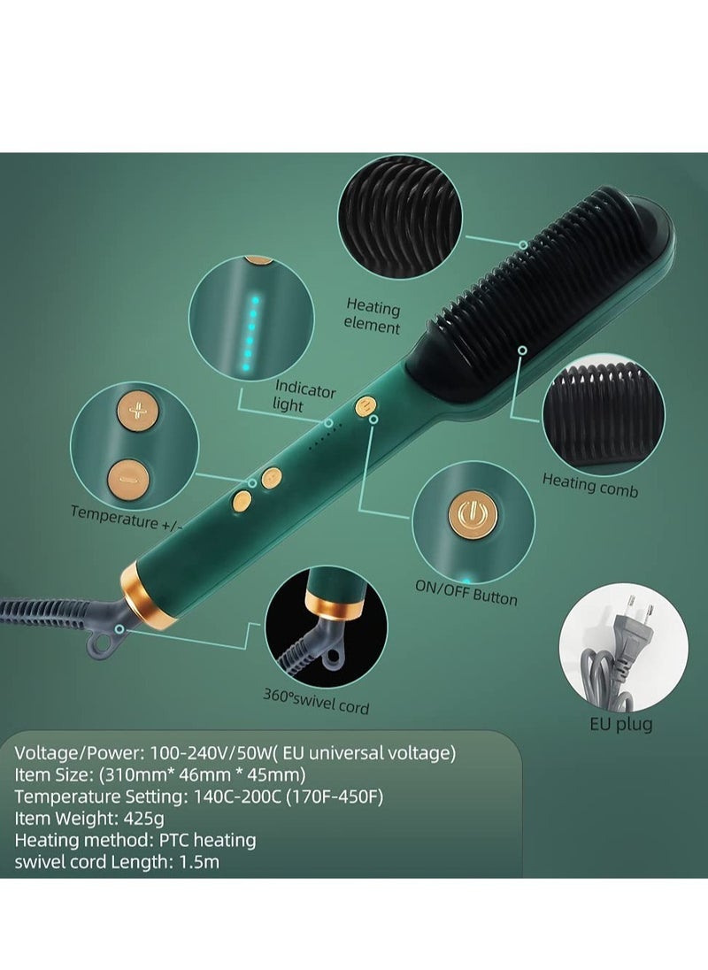 ELTRAZONE Professional Electric Hair Straightener Brush Heated Comb Straightening Combs Men Beard Hair Straight and Curly Styling Tools  - Image 4