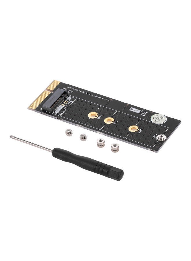 محول رأسي لبطاقة محول M.2 من NVMe إلى PCI-E 4X لجهاز الكمبيوتر المكتبي أسود/ذهبي . - Image 3