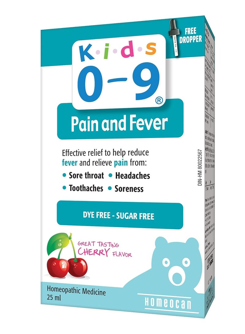 Kids 0-9 Kids 0 - 9 Pain and Fever 25ml - Image 1