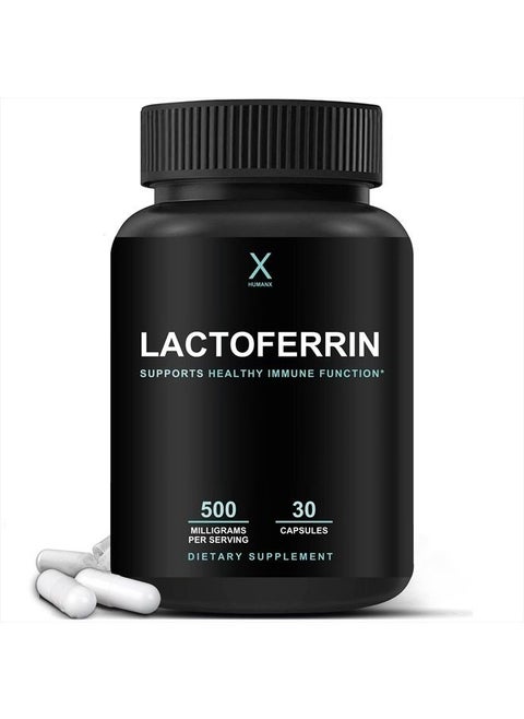 Lactoferrin 500mg - USA Third Party Tested (Gluten Free, Non GMO, Soy Free Supplements) - A Component in Colostrum - Supports Healthy Immunity, Iron Utilization & Absorption