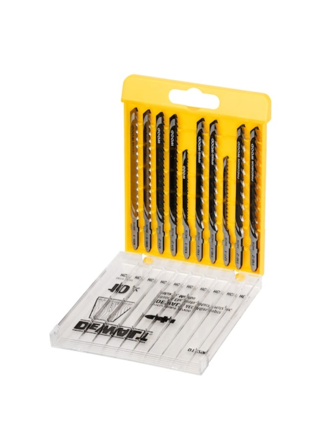 DEWALT 10-Piece T-Shank Design Wood Cutting Jigsaw Blade Set Black and Silver 1 x 10 x 12.8 cm DT2290-QZ - Image 5