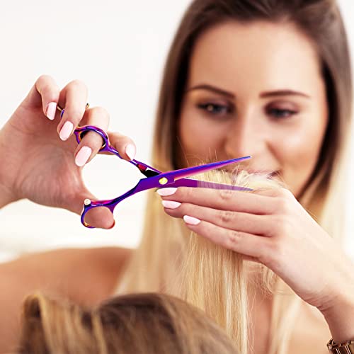 XUGOU Professional Hair Cutting Scissors Sets Stainless Steel Barber Hairdressing Scissors Multifunctional Salon Thinning Scissors Straight Shears Tools Gifts for Mom Dad Friends (Purple) - Image 5