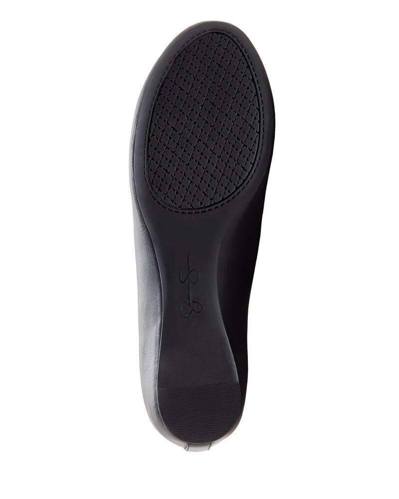 Jessica Simpson Women’s Mandayss Criss-Cross Ankle Ballet Flats with Straps, Black Sleek, 8 - Image 5