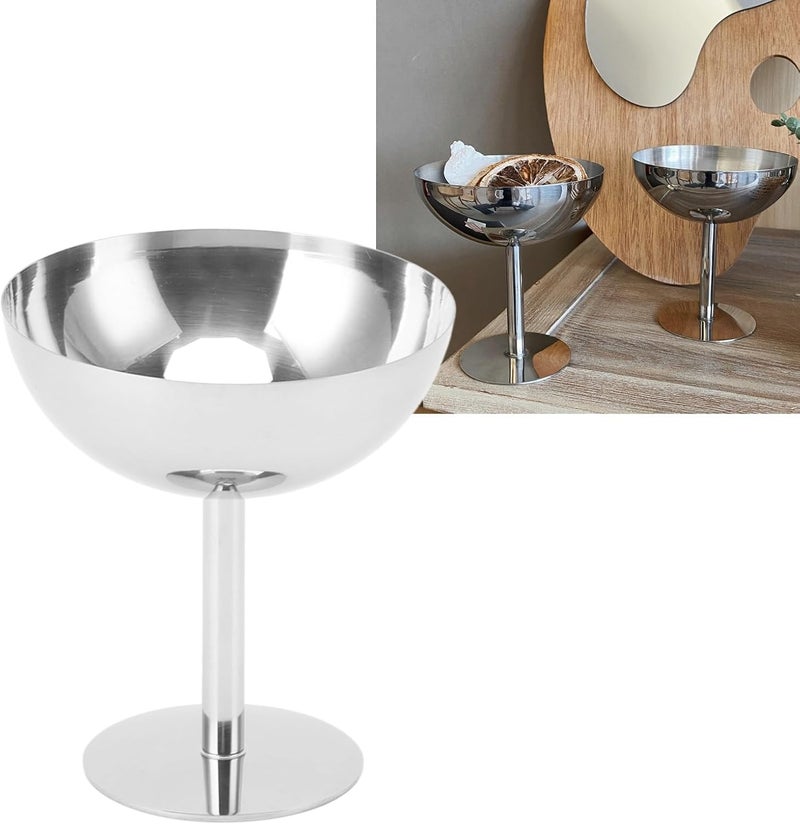 AMONIDA AMONIDA Ice Cream Goblet Tall Dishwasher Stainless Steel Cup Dessert Bowl Ice Cream Bowl for Ice Cream Cup Champagne Glass Metal with Dish Washing Machine Goblets Chalices  - Image 3