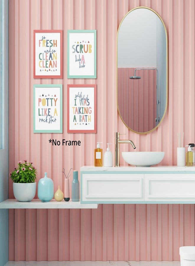 AEHIE So Fresh and Clean Colorful Bathroom Art Poster Prints for Home Kid Washroom Restroom Nursery Toilet Laundry Decor,Funny Bathroom Rules Word Art Decorations Prints Wall Art Unframed 4pcs 8x10inch - Image 4