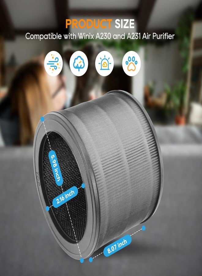 Netezza A230 and A231 Filter Replacement Compatible with Winix A230 and A231 Air Purifier，True Replacement Filter Size O 1712-0100-00, 2 Pack - Image 5