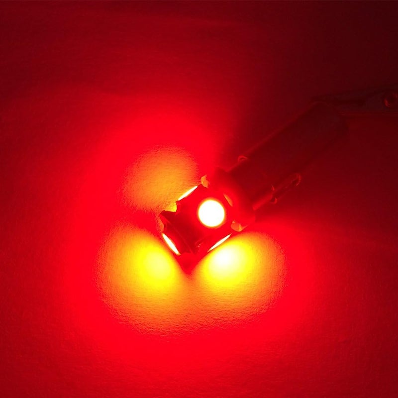 BlyilyB BA9S RED 5050-5SMD LED Bulb Pack of 20 for Automotive Lighting - Image 3