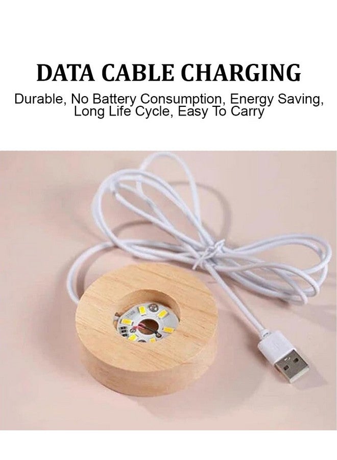 fizzytech مصباح ليد فزيتيك مع قاعدة خشبية للزينة هدايا مثالية لغرفة المعيشة وغرفة النوم وغرفة الدراسة (كرة القمر ثلاثية الأبعاد) - Image 5