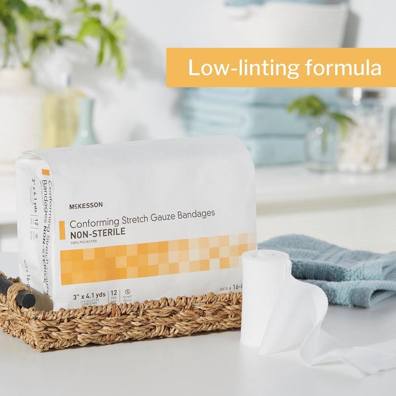 McKesson Conforming Stretch Gauze Bandages NonSterile 3 in x 4 110 yds 12 Count - Image 5