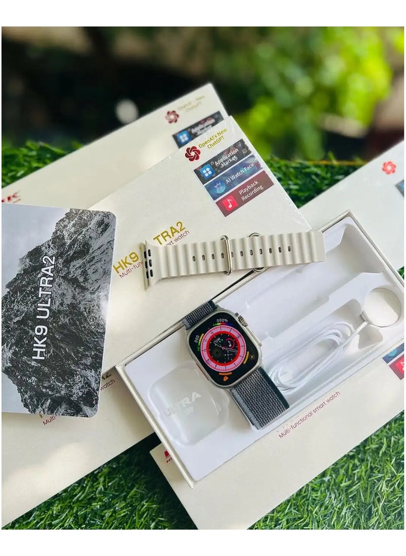 HK - HK 9 Ultra 2 Smart Watch With Wireless Charging Super AMOLED Display AI Chat GPT Playback Music For iOS & Android - Image 1