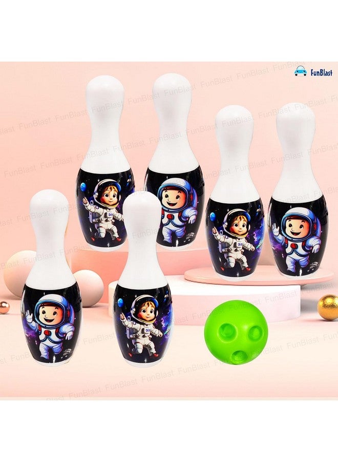 FunBlast Kids Bowling Play Set Toys - Fun with Cartoon Bowling Play Toy Set with 6 Bottles and 1 Balls Game for Kids, Indoor & Outdoor Sports Games for Kids/Boys (Random Color and Print) - Image 2
