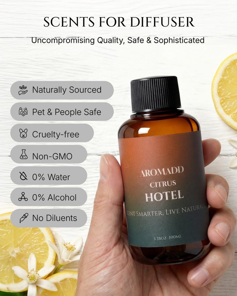 Aromadd Aromadd Citrus Hotel Diffuser Oil Inspired by Luxury Hotel Scent, Essential Oils for Waterless Diffuser, Luxury Lemon & Bergamot, Long-Lasting & Natural Home Fragrance - 3.38 fl oz (100 mL) - Image 4