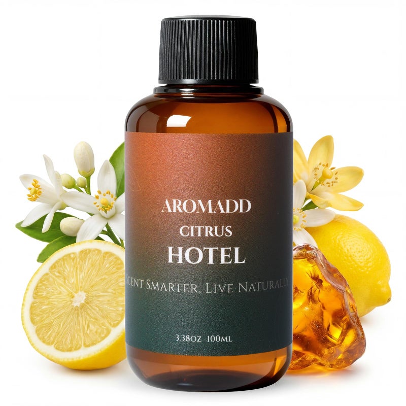 Aromadd Aromadd Citrus Hotel Diffuser Oil Inspired by Luxury Hotel Scent, Essential Oils for Waterless Diffuser, Luxury Lemon & Bergamot, Long-Lasting & Natural Home Fragrance - 3.38 fl oz (100 mL) - Image 1