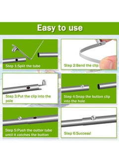 Demissle 16 Pieces Canopy Metal Push Button Spring Clip Stainless Steel Push Button Clips V Shaped Tent Pole Clips Spring Button Lock For Camping Kayak Paddle Tent Pole 8 Mm  - Image 5