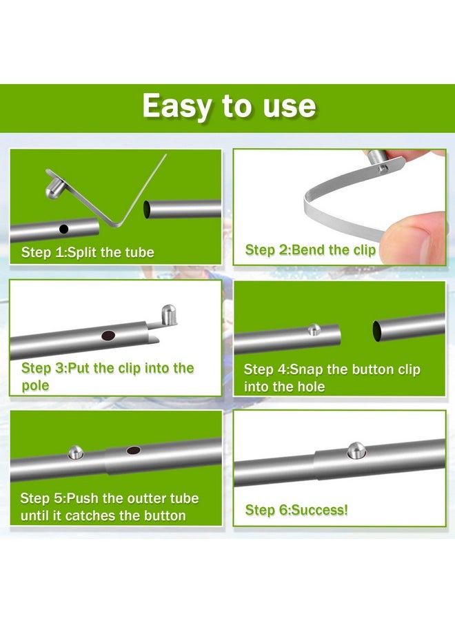 Demissle - 16 Pieces Canopy Metal Push Button Spring Clip Stainless Steel Push Button Clips V Shaped Tent Pole Clips Spring Button Lock For Camping Kayak Paddle Tent Pole 8 Mm - Image 1