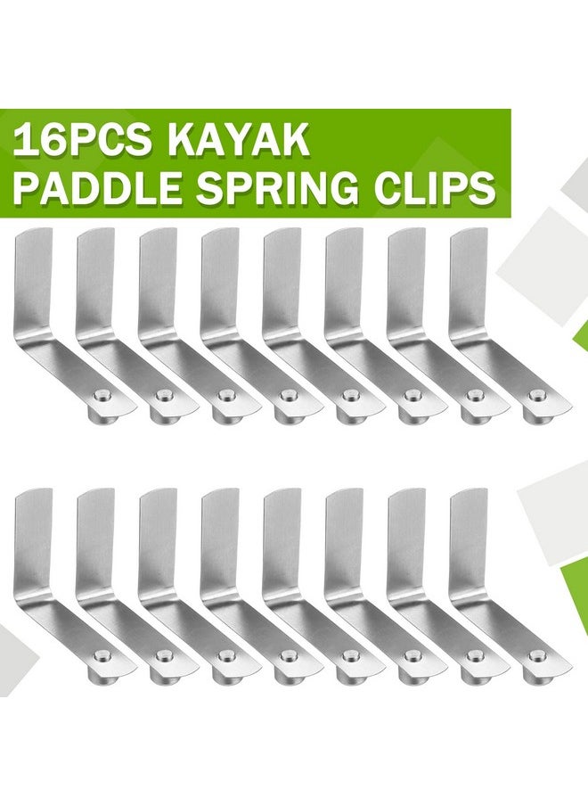 Demissle - 16 Pieces Canopy Metal Push Button Spring Clip Stainless Steel Push Button Clips V Shaped Tent Pole Clips Spring Button Lock For Camping Kayak Paddle Tent Pole 8 Mm - Image 1