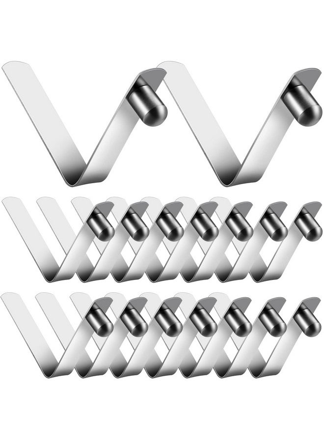 Demissle - 16 Pieces Canopy Metal Push Button Spring Clip Stainless Steel Push Button Clips V Shaped Tent Pole Clips Spring Button Lock For Camping Kayak Paddle Tent Pole 8 Mm - Image 1