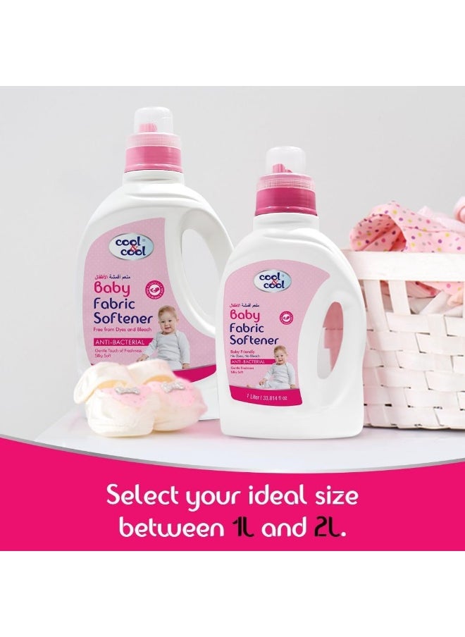 Cool & Cool Cool & Cool Gentle Baby Fabric Softener 2 Liters (Pack of 6) - Anti Bacterial, Dye-Free, Bleach-Free, Gentle, Baby & Kid safe 12 Liters  - Image 5