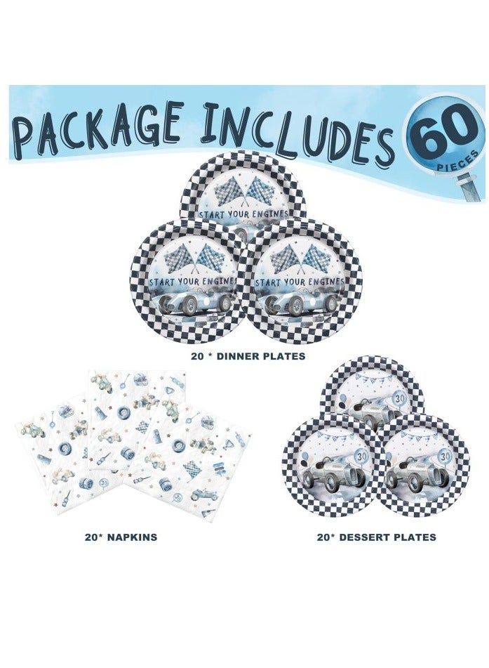 مناديل وألواح لتزيين حفلات أعياد ميلاد سيارات السباق بالألوان المائية من أجل هدايا حفلات أعياد ميلاد سيارات السباق - Image 3