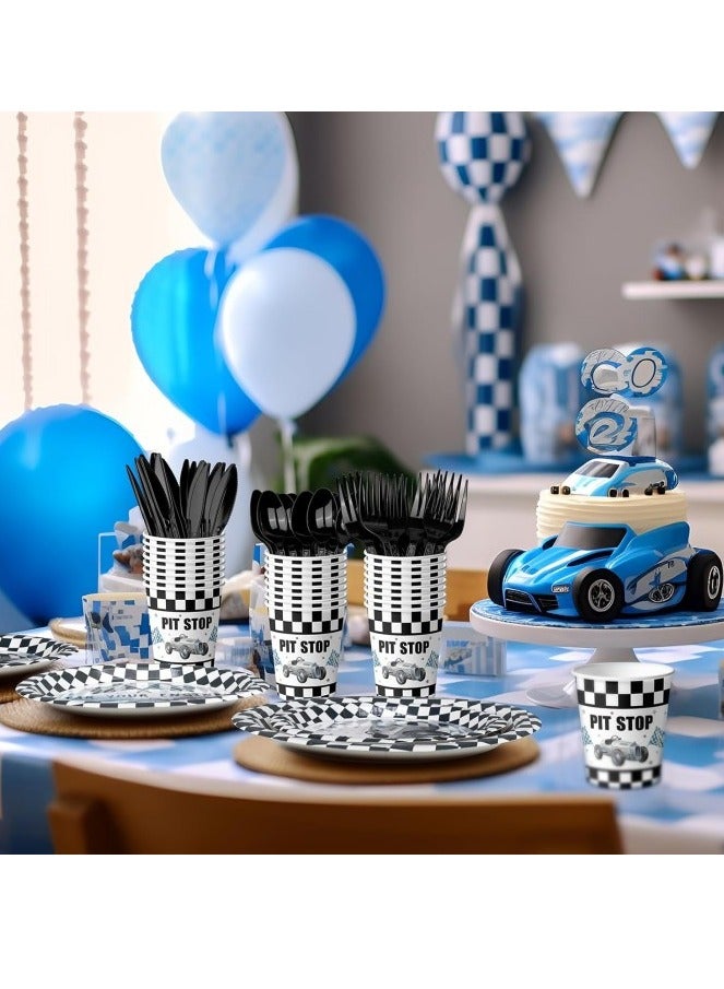 مناديل وألواح لتزيين حفلات أعياد ميلاد سيارات السباق بالألوان المائية من أجل هدايا حفلات أعياد ميلاد سيارات السباق - Image 4