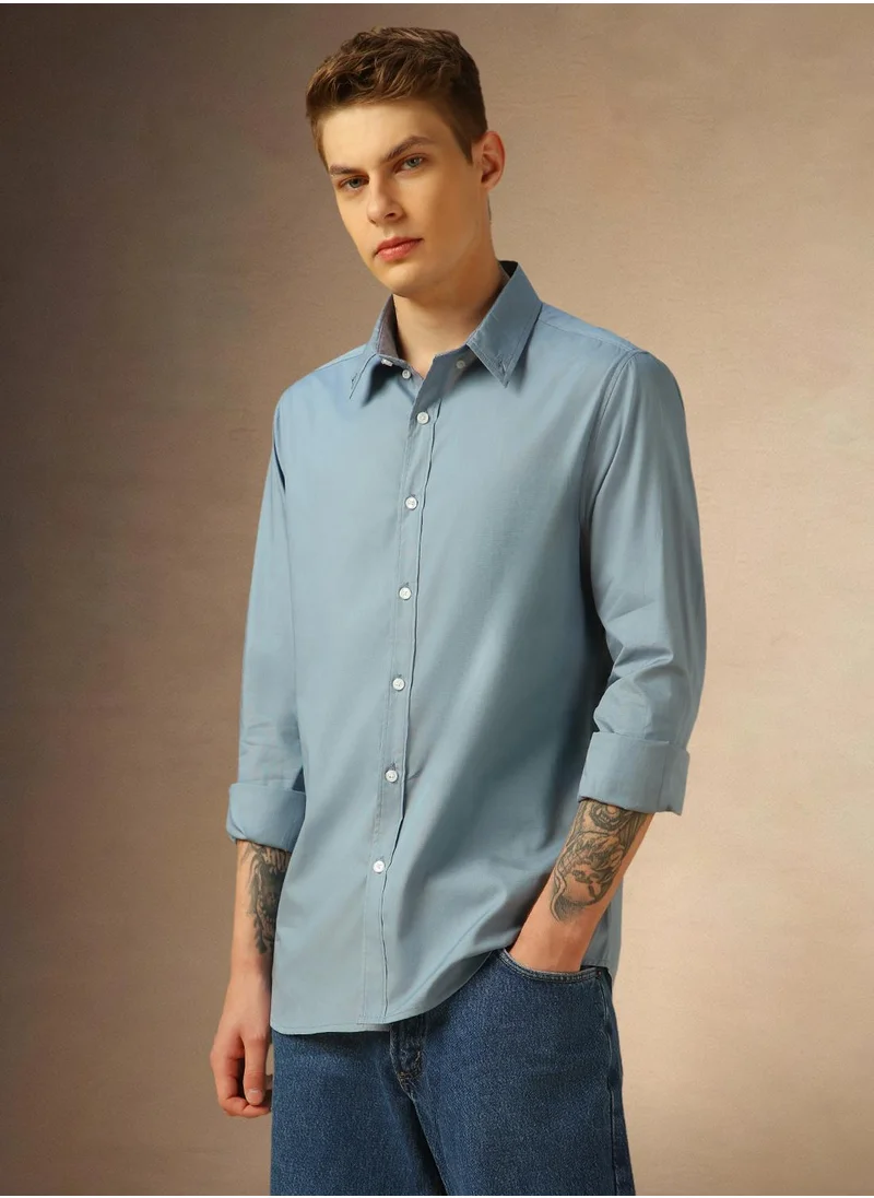 دينيس لينغو Dusty Blue Shirt For Men For Men