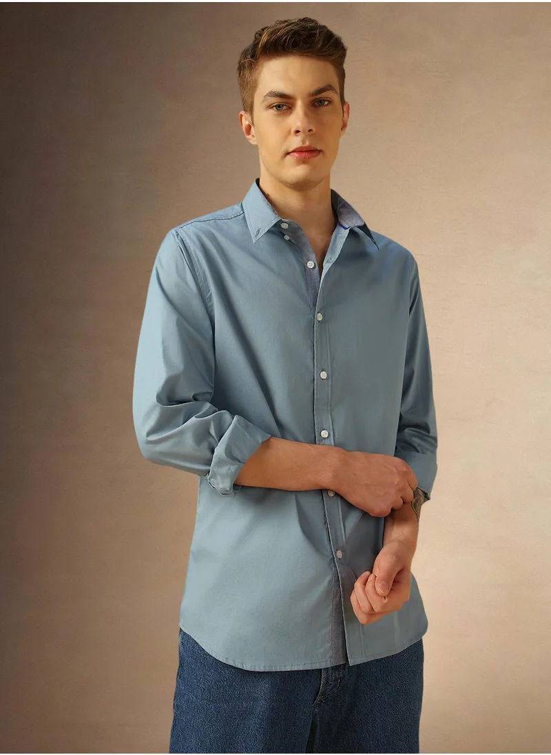دينيس لينغو Dusty Blue Shirt For Men For Men