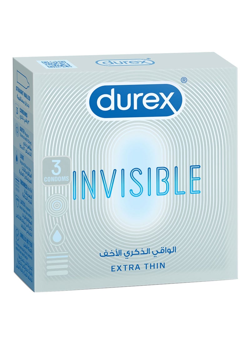واقيات ذكرية رقيقة للغاية غير مرئية ومزلقة للرجال، 3 قطع