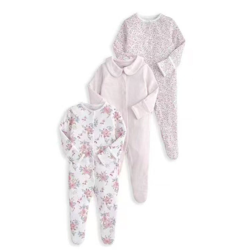 WOWTHIN Foreign Trade Children's Clothing, Spring and Autumn Style Baby Jumpsuit, Long-Sleeved Footed Romper, Pajamas, Newborn Baby Gift Box, Exclusively for Cross-Border Sales - Image 1