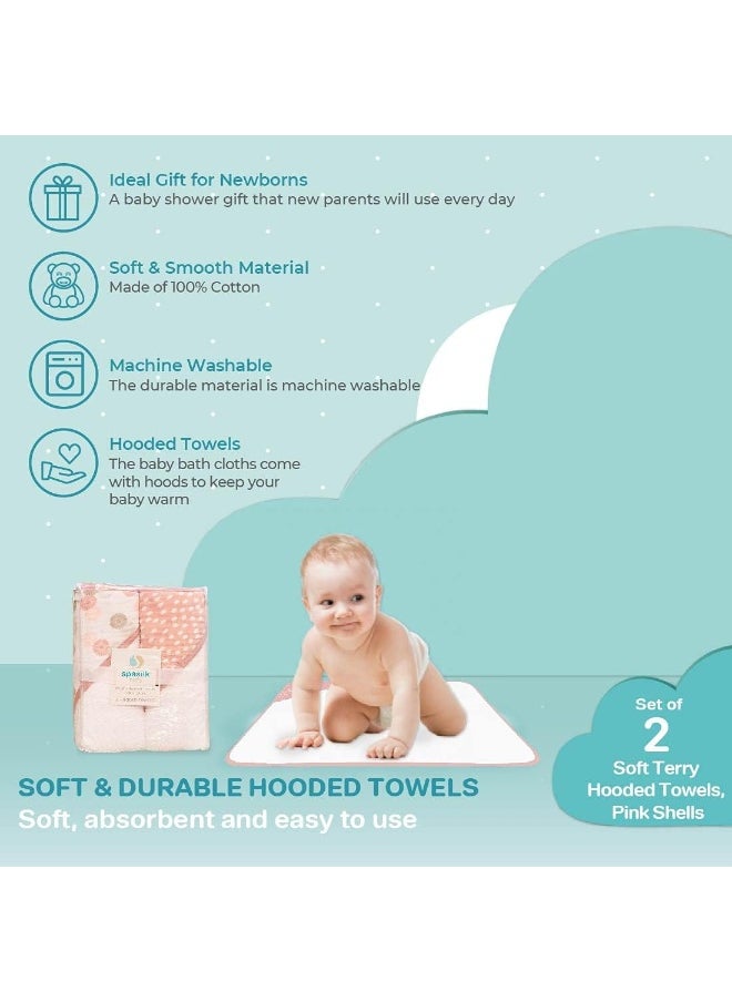 Spasilk Spasilk Baby 2 Pack Soft Terry Towel with Muslin Printed Hood  - Image 4