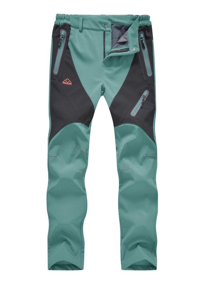 Rdruko Women's Winter Hiking Snow Ski Pants Waterproof Fleece Thermal Insulated Pants(Emerald Green, US XL) - Image 3