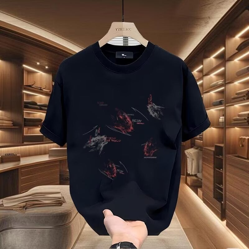 Short-sleeved men's 2025 new casual fashion T-shirt summer versatile men's clothing sense top trendy - Image 2