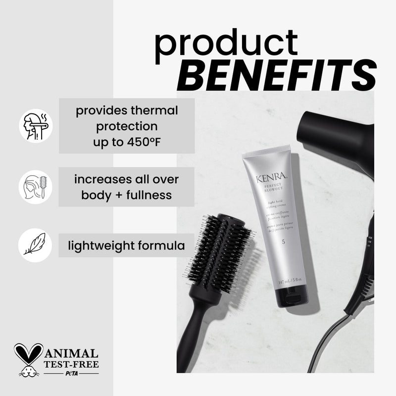 Kenra Professional Perfect Blowout 5 | Light Hold Styling CrÃ¨me | Provides Thermal Protection | Increases All Over Body & Fullness | Lightweight Formula | All Hair Types | 5 fl. Oz (2-Pack) - Image 2