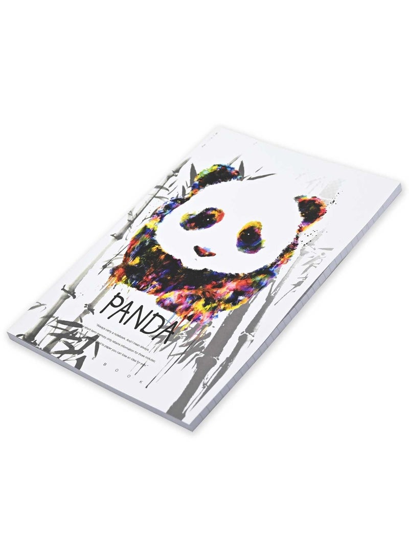 FIS 8 Pieces Soft Cover Notebook 96 Sheets A4 Panda Design - Image 3
