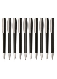 Uma Twist ballpoint pen with matt chrome metal tip- Made in Germany (Pack of 10, Black)  - Image 1