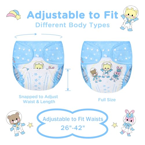 Littleforbig Washable Adjustable Reusable Waterproof Cloth Adult Diaper Wrap Cover One Size - Astro Babies - Image 2