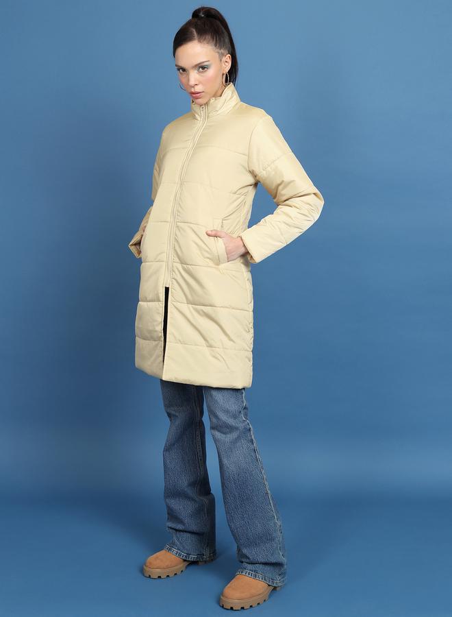 Tokyo Talkies Longline High Neck Padded Jacket by Styli - Image 2