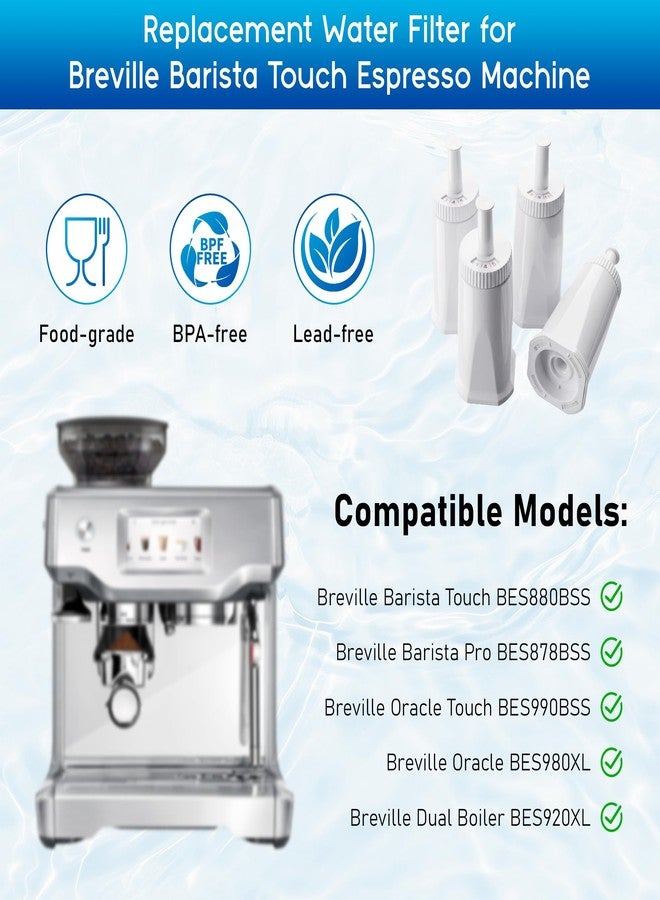 Vypart 4 Pack Water Filter for Breville Espresso Coffee Machine Replacement, for Bes880 BES878 BES990 BES980 BES920, Compare to Part #BES008WHT0NUC1, Bambino Claro Swiss Sage Vypart - Image 5