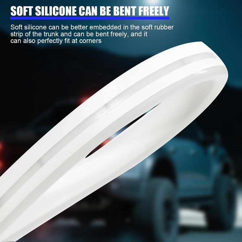 Sandfren Car Trunk LED Strip Light, 6.56FT Silicone Flexible Cuttable Vehicle Trunk Cargo Ambient Lighting, Waterproof Bright Auto Trunk Interior Lamp Decoration, Universal for SUV RV Truck (Blue) - Image 2